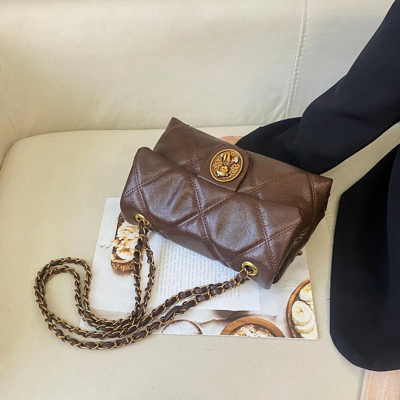 TrenLux Wear Women's Luxury Lingge Pattern PU Leather Designer Underarm Crossbody Shoulder Handbag