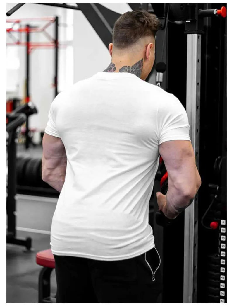 TrenLux Wear Men's Cotton-Elastane Bodybuilding Graphic Gym Streetwear T-Shirt