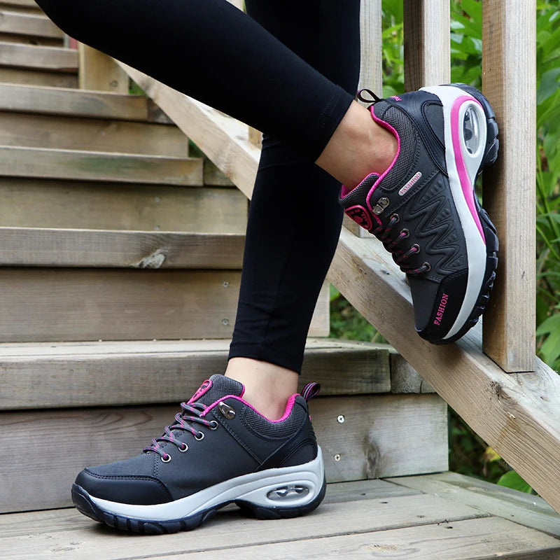 TrenLux Wear Women's PU-EVA Breathable Platform Lace-Up Walking Sneakers