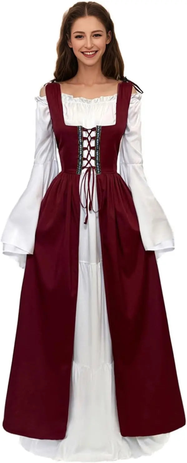 TrenLux Wear Women's Polyester Medieval Renaissance Faire Costume Dress