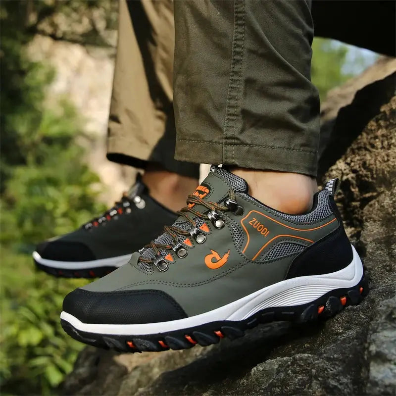 Men's Leather Casual Sport Sneakers — Lightweight Walking Shoes The Glow Collective